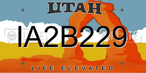 IA2B229 Utah License Plate