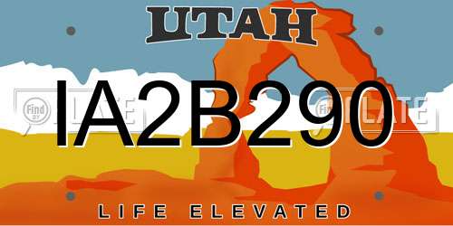 IA2B290 Utah License Plate