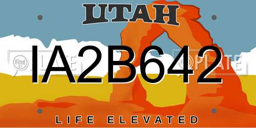 IA2B642 Utah License Plate