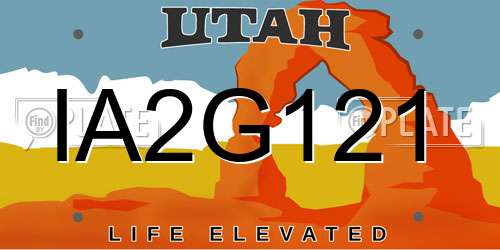 IA2G121 Utah License Plate