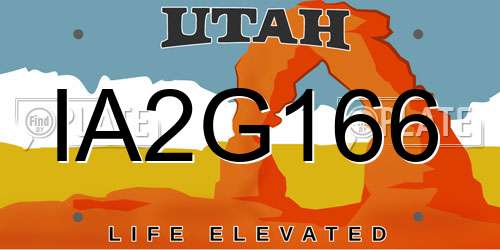 IA2G166 Utah License Plate