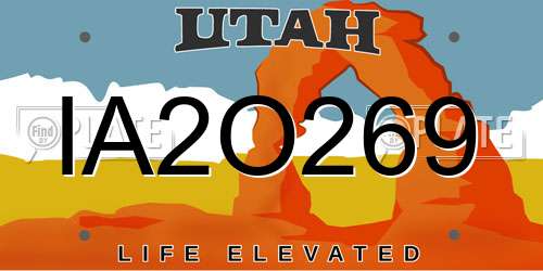 IA2O269 Utah License Plate