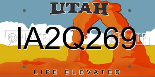 IA2Q269 Utah License Plate