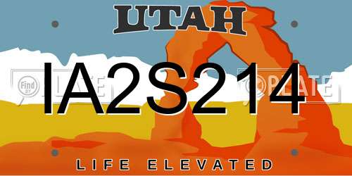 IA2S214 Utah License Plate