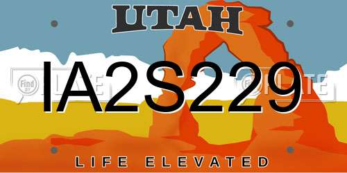 IA2S229 Utah License Plate