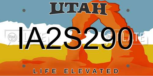 IA2S290 Utah License Plate