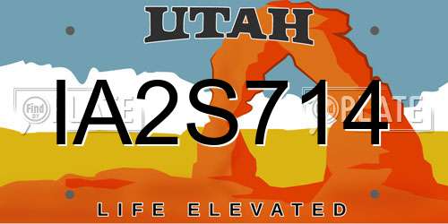IA2S714 Utah License Plate