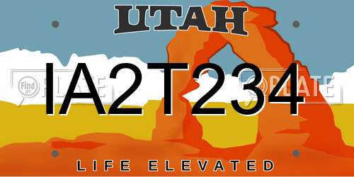 IA2T234 Utah License Plate