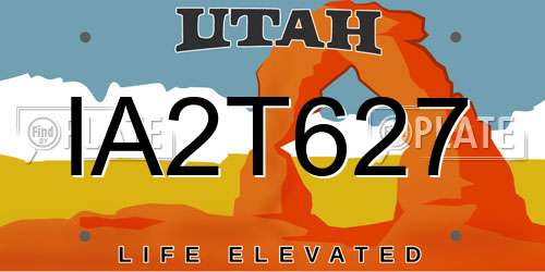 IA2T627 Utah License Plate