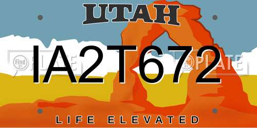 IA2T672 Utah License Plate