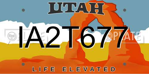 IA2T677 Utah License Plate