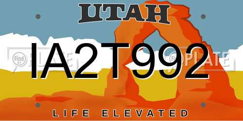 IA2T992 Utah License Plate