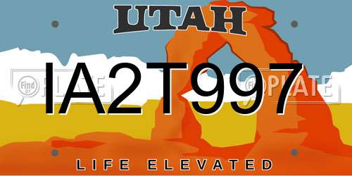 IA2T997 Utah License Plate