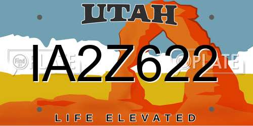 IA2Z622 Utah License Plate