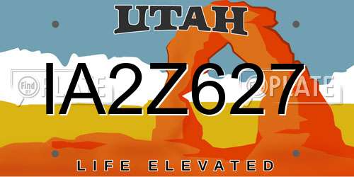 IA2Z627 Utah License Plate
