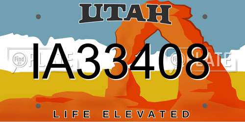 IA33408 Utah License Plate