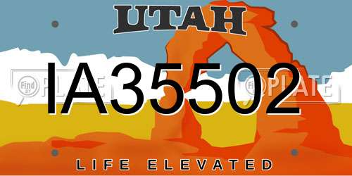 IA35502 Utah License Plate