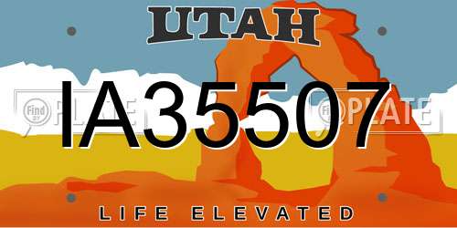 IA35507 Utah License Plate