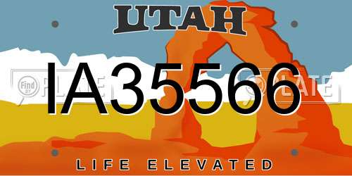 IA35566 Utah License Plate