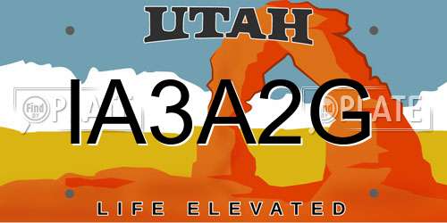 IA3A2G Utah License Plate