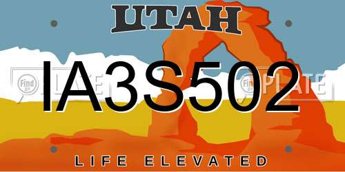 IA3S502 Utah License Plate