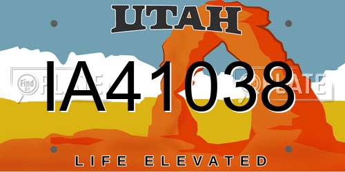 IA41038 Utah License Plate