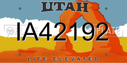 IA42192 Utah License Plate