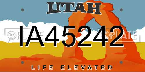 IA45242 Utah License Plate