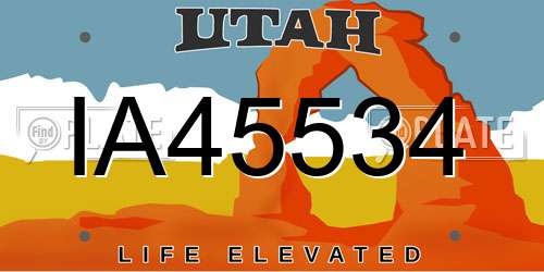 IA45534 Utah License Plate