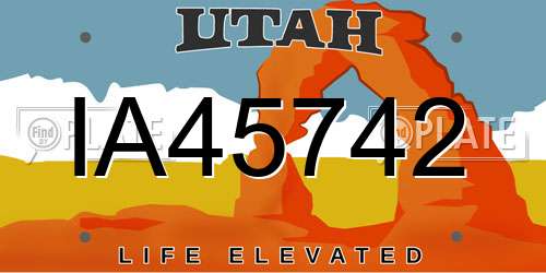 IA45742 Utah License Plate