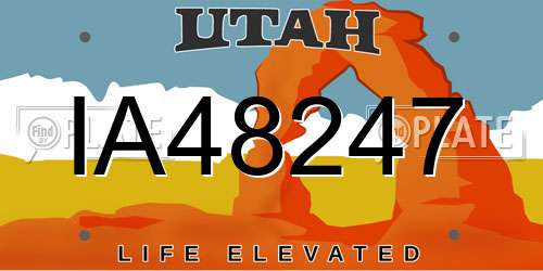 IA48247 Utah License Plate