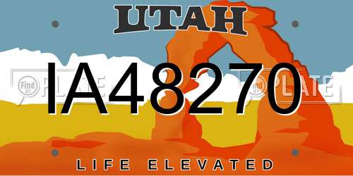 IA48270 Utah License Plate