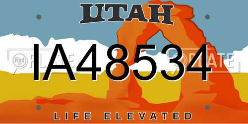 IA48534 Utah License Plate