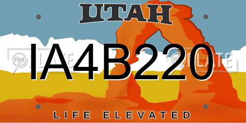 IA4B220 Utah License Plate