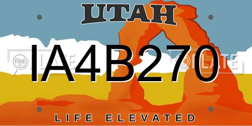 IA4B270 Utah License Plate