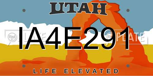 IA4E291 Utah License Plate