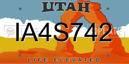 IA4S742 Utah License Plate