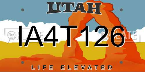 IA4T126 Utah License Plate