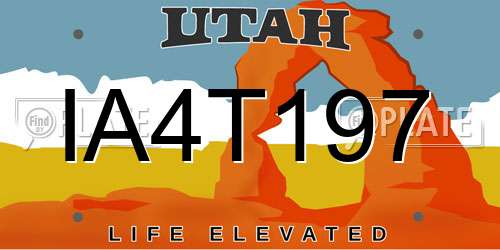 IA4T197 Utah License Plate