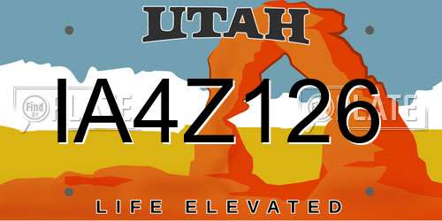 IA4Z126 Utah License Plate