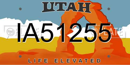 IA51255 Utah License Plate