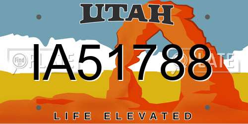 IA51788 Utah License Plate