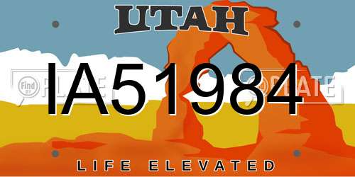 IA51984 Utah License Plate