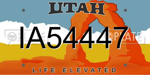 IA54447 Utah License Plate