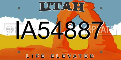 IA54887 Utah License Plate
