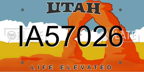 IA57026 Utah License Plate
