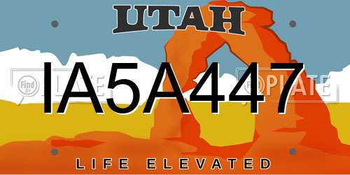 IA5A447 Utah License Plate