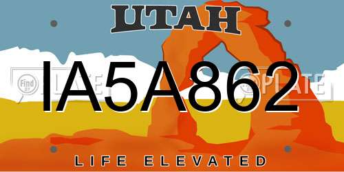 IA5A862 Utah License Plate