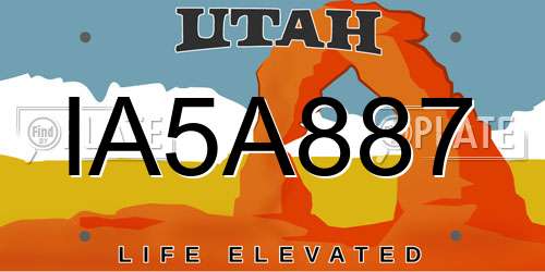 IA5A887 Utah License Plate