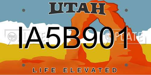 IA5B901 Utah License Plate